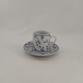 Paçi Porselen Dalıa Collection Beyaz Üzerine Mavi Dallı Yapraklı Sarmaşık Desenli 6 Lı Türk Kahvesi Fincan Takımı