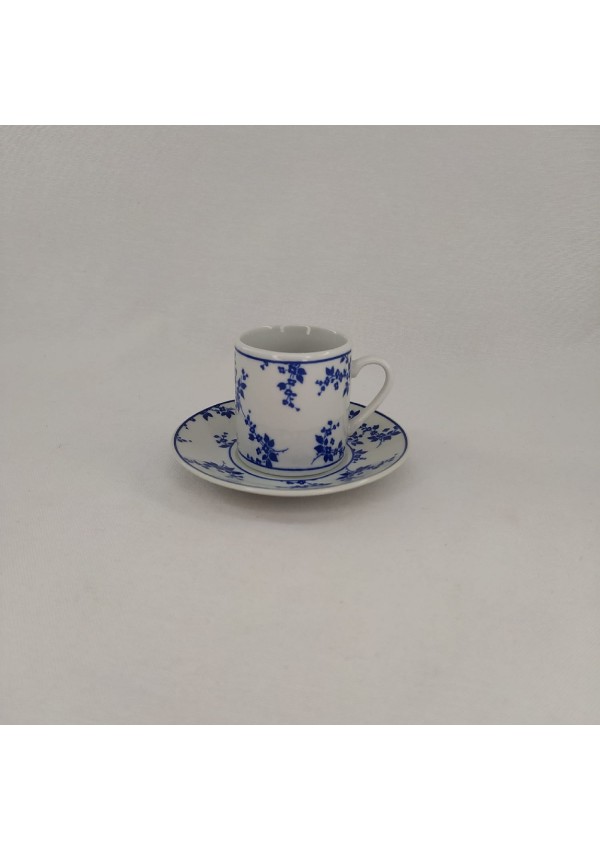 Paçi Porselen Melıssa Collection Beyaz Üzerine Mavi Çiçek Desenli 6 Lı Türk Kahvesi Fincan Takımı