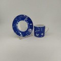Paçi Porselen Dalıa Collection Mavi Üzerine Beyaz Dal Desenli 6 Lı Türk Kahvesi Fincan Takımı